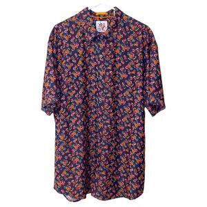 Marty Kat Men’s Pineapple Floral Print  Button Up Camp Shirt Size 2XL